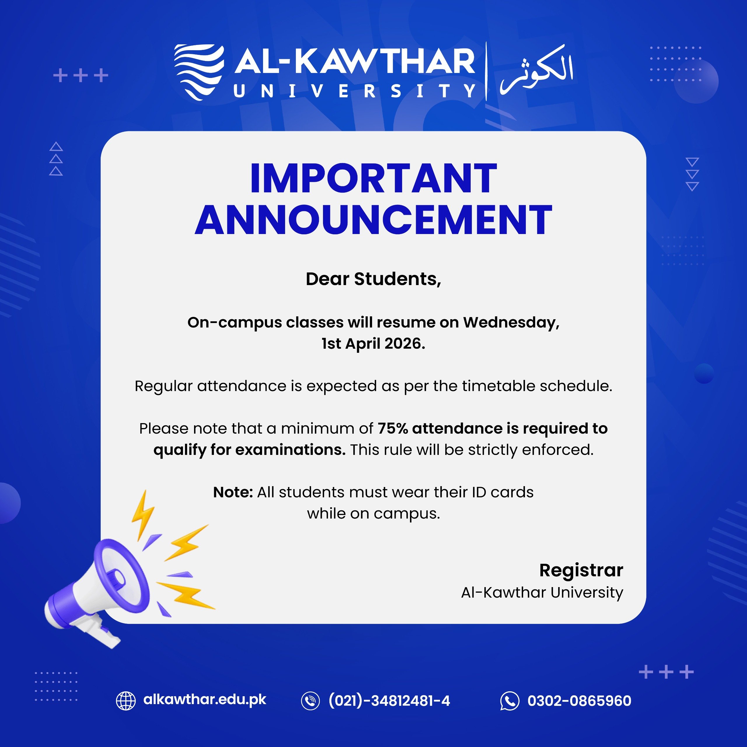 Resume-Class-Announcement