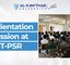 Orientation Session at SST-PSR